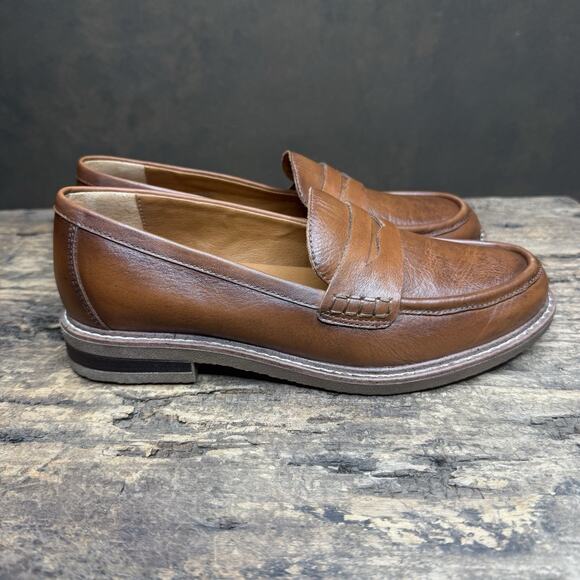 Earth Women’s Brown Leather Penny Loafer Flats Comfort Slip-On Shoes Size 7.5W - Picture 3 of 10